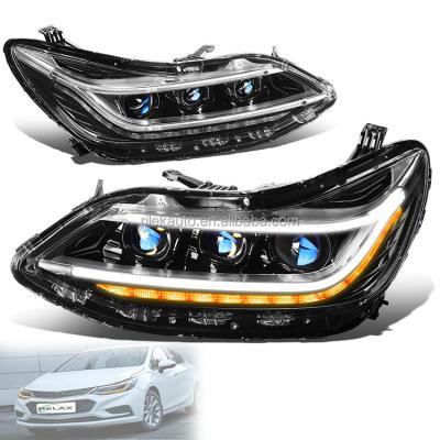 China For Chevrolet Cruze For Chevy Cruze DRL Front Lamp With Sequential Turn Blue Light 2016 2017 2018 2019 For Chevrolet Cruze Led Headlights for sale