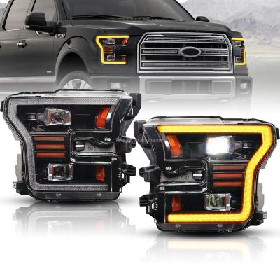 China For FORD F-150 DRL Full Dynamic Headlamp Headlight Assembly For Ford F-150 F150 F 150 plug and play 2015 2016 2017 for sale