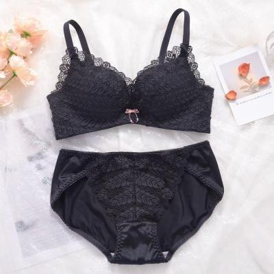 China Women Feminine Cup Ladies Bra Underwire Lace Bra Lingerie Sexy Slim Bra QUICK DRY C D Big Tops Plus Size Underwear Set for sale