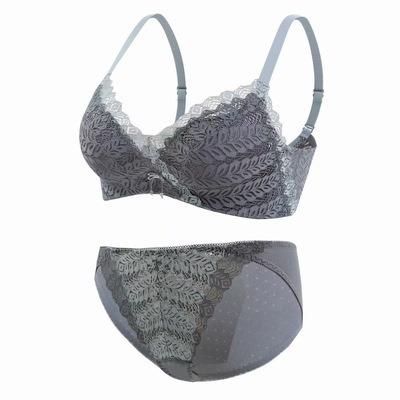 China Wholesale Full Cup Ultra Thin QUICK DRY Large Size Breathable Soft Adjustable Cotton Ladies Big Breasted Lace Up Plus Size Bras Set for sale