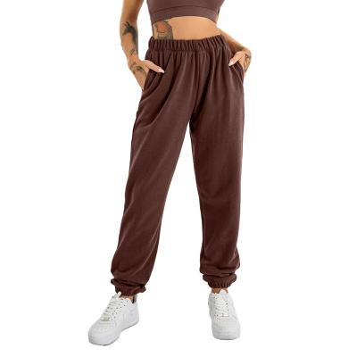 China Breathable Thick Cotton Sportswear Sweatpants Ladies Slimming Soft Fitness Gym Yoga Pants Loose Shaping Pants Solid Color for sale