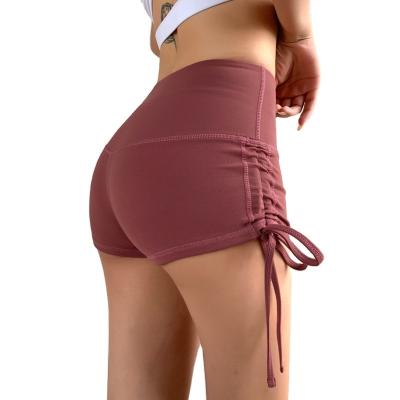 China 2021 Breathable Running Yoga Shorts Sports High Waisted Womens Yoga Seamless Pants Ladies Drawstrings Shorts Summer Women for sale