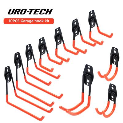 China General Industry Garage Hooks Heavy Duty Double Pack 10pcs Steel Garage Storage System Hooks, Wall Mount Hooks for sale