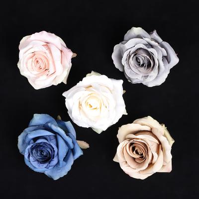 China 2022 DIY High Quality Realistic Wedding Rose Flower Heads Wholesale Silk Artificial Rose Flower Heads for sale