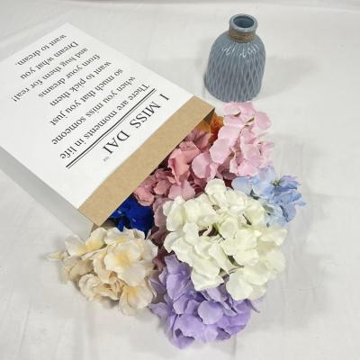 China Eco-Friendly Amazon Hot Sale DIY 7cm Flower Heads Wedding 27 Petals Flower Wall Decoration Hydrangea Silk Flower Heads for sale