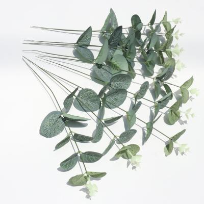 China Wholesale Decor Garland 31cm Eco-friendly Simple Eucalyptus Stem Flower Wall Green Leaves Real Touch DIY Decorative Eucalyptus Leaves for sale