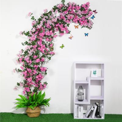 China Cherry Blossom Plastic Vine Air Conditioning Natural Artificial Pipe Living Room Rattan Touch Flower Wall Ceiling Decoration Indoor Shelter for sale