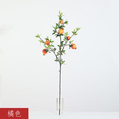 China Wholesale Price Single High Quality Artificial Pomegranate Fruit Branches Artificial Branches For Wedding Home Wall Decorations for sale