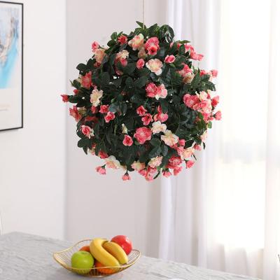 China Eco-friendly Luyue Chlorophytum Artificial Pink Hydrangea Living Room Indoor And Outdoor Hanging From Ceiling for sale