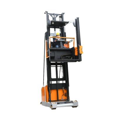 China Advertisement Company Electric Fork Three Way Three Way Pallet Stacker Vna Trilateral Forklift With PU Tire for sale