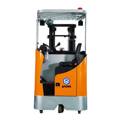 China Advertising company 3300lb 1500kg 4400lb 2ton laid down reach electric stacker electric reach truck with 24V Li-ion battery for sale