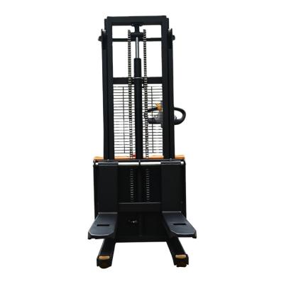 China Advertising Company 1 Ton 1.5 Ton Electric Pallet Stacker Forklift Walkie Type Pallet Stacker for sale