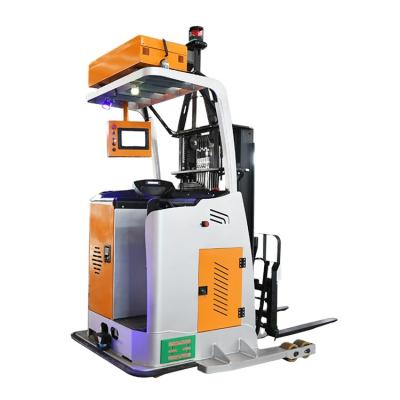 China Double Chassis Scissor Forklift Company Advertising Deep Industrial Robot Base Mobile Reach Truck AGV for sale