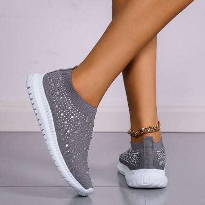 China 2022 spring new fashion trend Amazon trade fly large size hot drill woven casual shoes the new soft bottom shoes f for sale