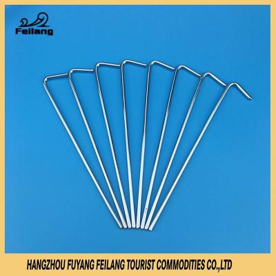 China Steel Wire 7 Inch Galvanized Steel Wire Tent Pegs Nails Camping Accessory for sale