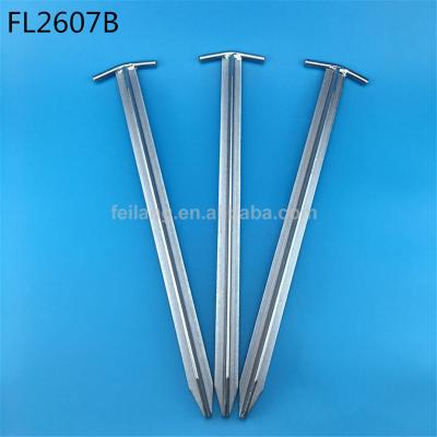 China Tent Accessories Galvanized Large T Shape Tent Stake 42X24X14cm Steel Pegs Nails for sale