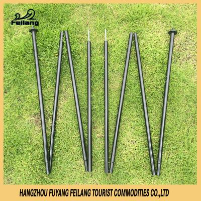 China Steel Foldable Telescopic Tent Pole Flexible Metal Extension Car Parking Beach Poles With Pointed Plastic Feet for sale