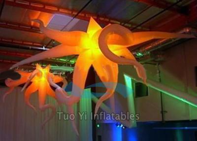 China Event Ceiling Inflatable Stage Decoration LED Star Light With 210T Polyester Cloth for sale