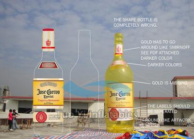 China Altura inflable de las botellas los 4M de la publicidad gigante atractiva de la cerveza en venta