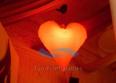 China Romantic Heart Shaped Inflatable Party Stage Decoration With Multi - Color Light for sale