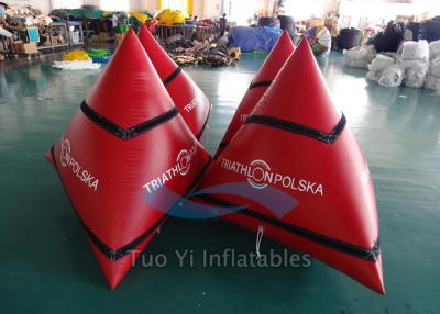 China Triangular Inflatable Water Buoy / Swimming Buoy With 0.6mm PVC Tarpaulin for sale