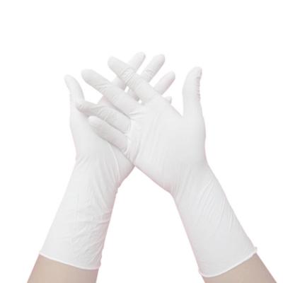 China 12 Inch Latex Cleaning Gloves Household Disposable White Grade-A Clean Room Disposable Gloves for sale