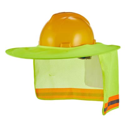 China Sun Shade Full Mesh Neck Sun Shade Edge Protector High Visibility Hard Hat Reflective Sun Shield Yellow Yellow for sale