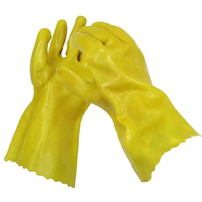 China Anti-chemical PVC Plastic Dip Gloves Acid And Alkali Resistant Organic Solvent Resistant Gloves for sale