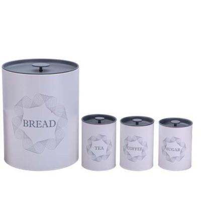 China Freshness Preservation Set Retro Metal Lid Bread Bin Kitchen Bread Bin Bread Bin Canister Set 5 for sale