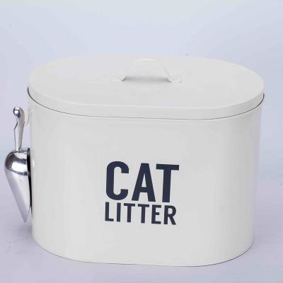 China Eco - Friendly Dog Food Storage Container Large Oval Shape With Spoon For Pet Food Customize Animals OEM Item for sale