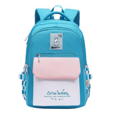 China Waterproof High quality color contrast teenagers school bags for high college student backpack for sale