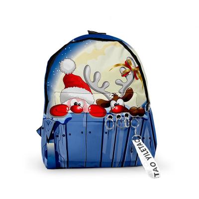 China Waterproof Customize picture 2024 gifts snowman Christmas tree student backpack bags for sale