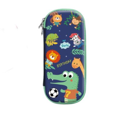 China Children cute wholesale pupil pen stationery box hard fabric canvas pencil case for sale