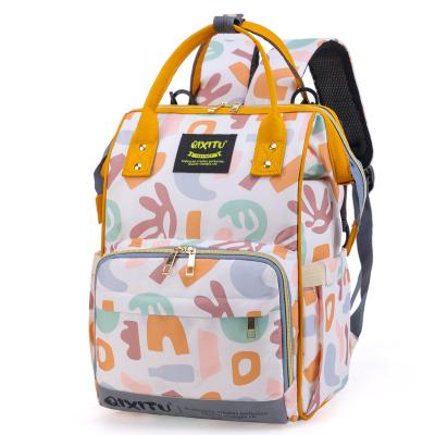 China Waterproof multi functional thermal insulation Oxford mommy bags trolley ladies backpack with diaper pads for sale