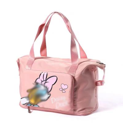 China Fashion Multifunctional waterproof gym bags pink duffle bag fashion fold girl carry travel bag for sale