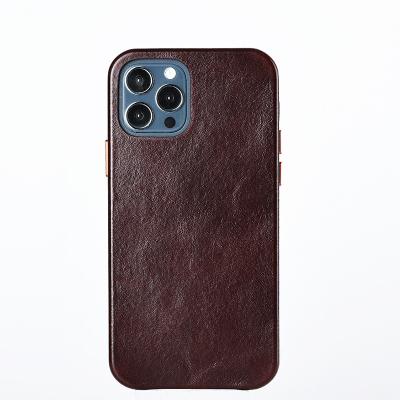 China Geili Cowhide Carcasa De Celular Luxury Custom Superior Genuine Leather Shockproof Phone Case Cover For Iphone Series for sale