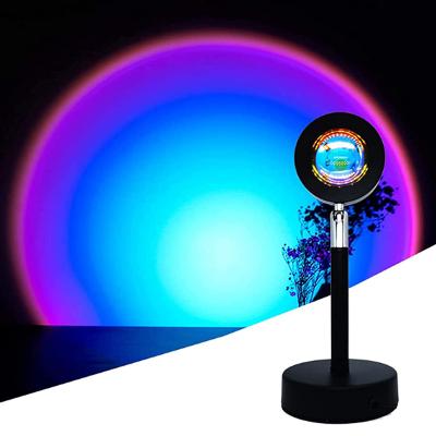 China Remote Control Minimalist RGB Sunset Lamp Projector Desk Lamp for Bedroom Bar Cafe Shop RGB Sunset Light for sale