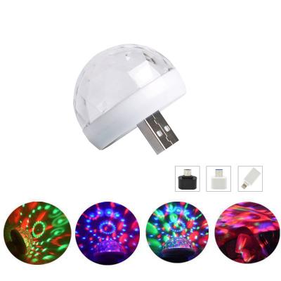 China Birthday USB Mini Disco Ball Party Lights Disc Ball Party Sound Activated DJ Stage Strobe Lights Portable Led Car Atmosphere Lights For Christmas for sale