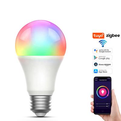 China tuya residential smart life 9w E26 E27 B22 amazon alexa zigbee colorful wifi rgb led light smart bulb lamps for sale