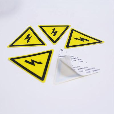 China Heat Proof Triangle Stay Social Distancing Stickers Safe Warning Label Printing Sticker Custom Products Vinyl Wrapping Paper for sale