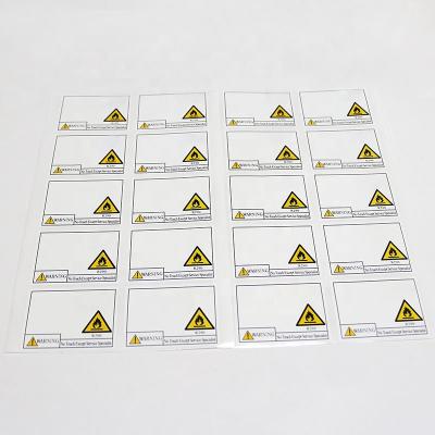 China Waterproof Waterproof Warning Label Adhesive White Package Labels Printing Services Vinyl Paper Sticker Products Packaging for sale