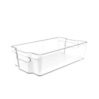 China OEM CLASSIC Wholesale Clear PET Transparent Plastic Fridge Organizer With Divider for sale