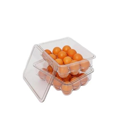 China CLASSIC Plastic Egg Holder Multi-functional Clear Thin Refrigerator Organizer for sale