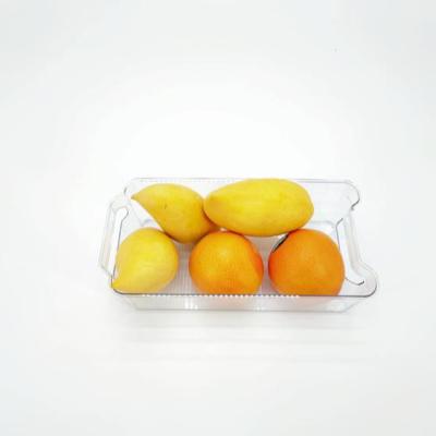 China Sustainable Clear Plastic Fridge Bins Drinks Fridge Container Organizer Box for sale