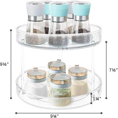 China New arrivals storage box clear lazy susan plastic storage box turntable kitchen transparent waterproof organizer for sale