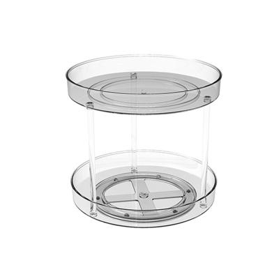 China Transparent Lazy Storage Stored Susan Turntable Refrigerator Organizer Bins Plastic Box High Quality Serving for sale