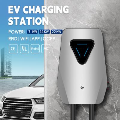 China Residental/commercial 32A 48A Wallbox EV charger 7KW 11KW 22KW EV car charger type 1 electric charging station for sale