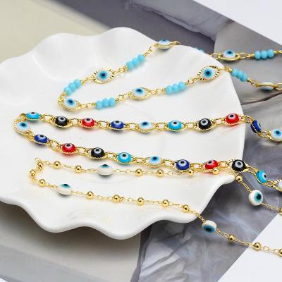 China Environmental Friendly Multicolor Round Eyes Chains Brass Copper Gold Plated Chains Suitable For Making Necklaces To Support Wholesale Supply for sale