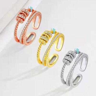 China Hot New BOHEMIA Design Fashion Jewelry Cross Mating Open Worry Rings Gifts Multiple Microdiamonds Adjustable For Woman Girl for sale