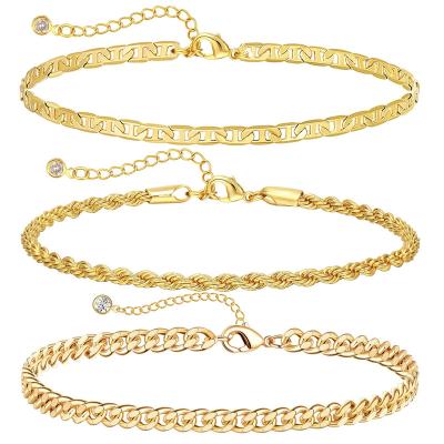 China TRENDY Free Tarnish Butterfly Snake Charm Waterproof Custom Anklets For Women Stainless Steel Gold Plated Chain Anklet for sale